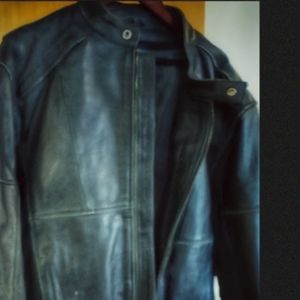 Men's motorcycle River Road Leather jacket black size 50